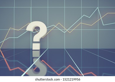 Question Mark - Stock Index Operation Prediction Business Chart Diagram - 3d Illustration