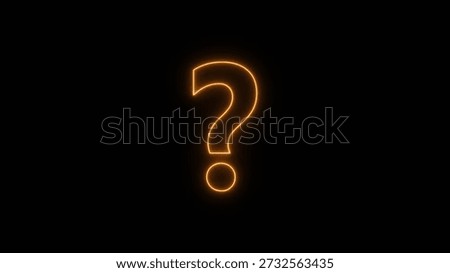 A question mark symbol rendered in orange neon light against a black background.