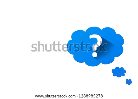 Question mark thought bubble concept, 3D illustration