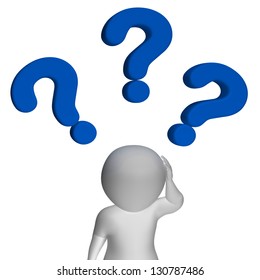 Question Marks Over Man Showing Confusion Stock Illustration 130787486 ...