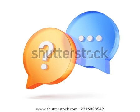 Question support concept - Question and answer speech bubbles - 3d rendering