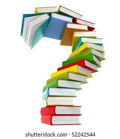 Question symbol from coloured books