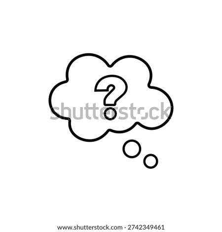 Question vector line icon. Thin line icon with white background.	