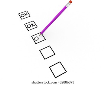 The questionnaire. 3d rendering