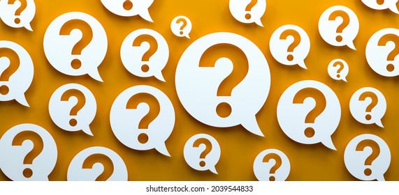 Questions marks and speech bubble concept