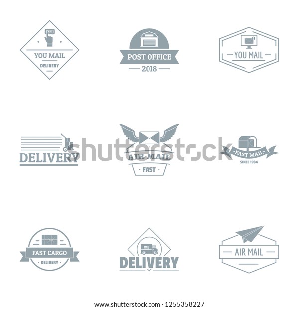 Quick delivery logo set.\
Simple set of 9 quick delivery logo for web isolated on white\
background
