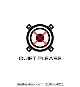 Quiet Please Icon On White Background