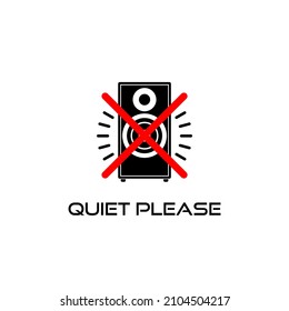 Quiet Please Icon On White Background