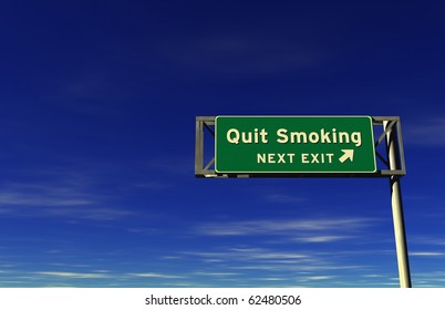 Quit Smoking - Freeway Exit Sign