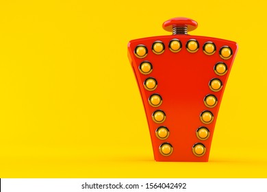 Quiz button concept isolated on orange background. 3d illustration