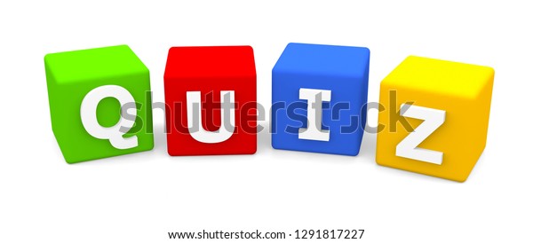 Quiz Cube Blocks Isolated On White Stock Illustration 1291817227 ...