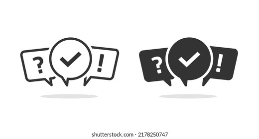 Quiz Time Game Icon Black And White Logo Or Poll Contest Survey Bubble With Question Mark Pictogram Line Outline Stroke Art Image For Competition Or Questionnaire Label