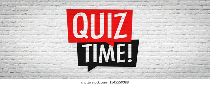 Quiz Time On Brick Wall Banner