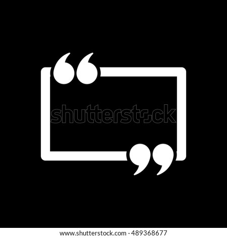 The Quotation Mark Speech Bubble icon. Quotes, citation, opinion symbol. Flat  illustration
