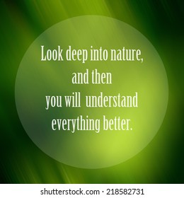 Quote About Nature Inspiration Quote On Stock Illustration 218582731 ...