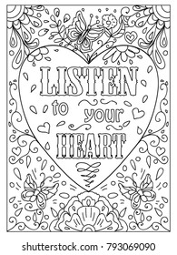 Adult Coloring Pages Quotes Images Stock Photos Vectors