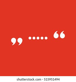 The quote icon. Quotation symbol. Flat  illustration