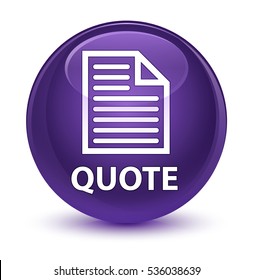 Quote (page Icon) Glassy Purple Round Button