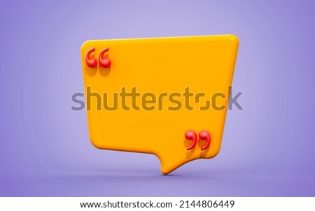 quote text box with empty background 3d render concept for blank templates remark banner