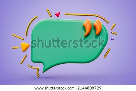 quote text box with empty background 3d render concept for mark important dialog speech conversation
