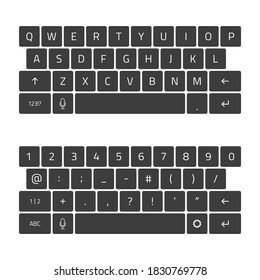 político hostilidad conductor Qwerty Keyboard Full Set Keyboard Smartphone: vector de stock (libre de  regalías) 1635574195 | Shutterstock