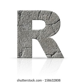 R  Letter Cracked Cement Texture