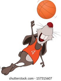 Rabbit Basketball Player Cartoon Stock Illustration 157315607