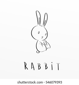 Rabbit Cartoon Icon Rabbit Sit Stock Illustration 546079393 | Shutterstock