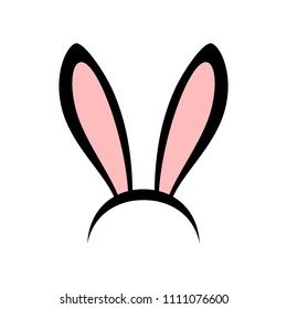 Rabbit Ears Head Accessories Icon Pink Stock Illustration 1111076600