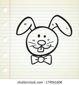 rabbit head in doodle