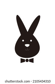 Rabbit Head Logo Icon Black And White