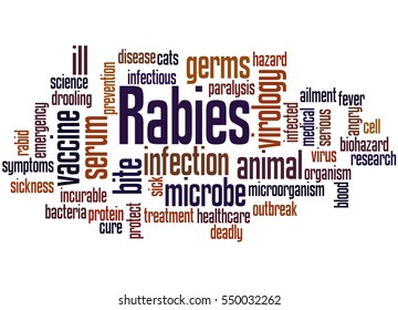 Rabies Word Cloud Concept On White Stock Illustration 550032262 ...