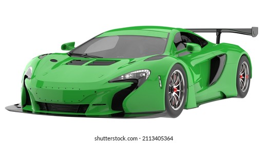 Race Car Isolated On Background. 3d Rendering - Illustration