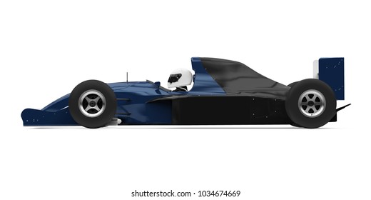 Race Car Isolated (side View). 3D Rendering