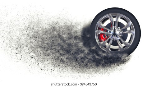 Race Car Tire - Smoke Particle Trails