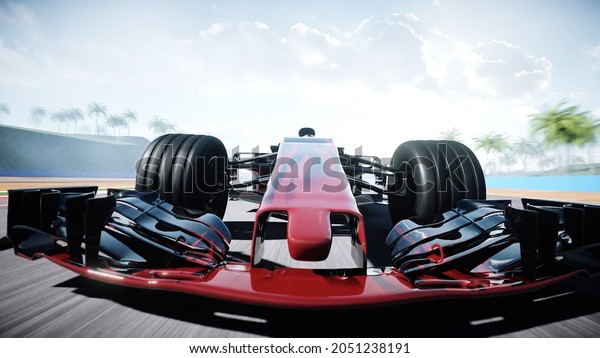 Race car. Very fast driving. Succes concept.
3d rendering.