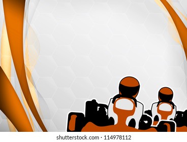 Race Poster: Man And Gokart Background With Space