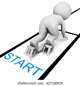 Race Start Representing Don't Wait And Run 3d Rendering
