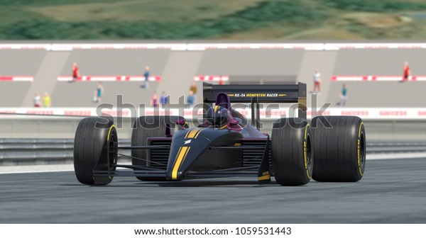 Racing Car Crossing\
Finish Line And Winning The Race - High Quality 3D Rendering With\
Camera Depth Of\
Field
