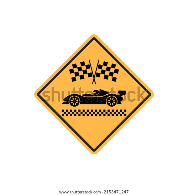 Racing car illustration sign and symbol
isolated on white
background