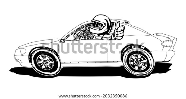 Racing car isolated on white background. abstract\
silhouette. line\
art.