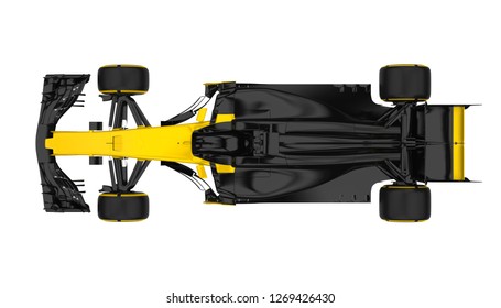 Racing Car Isolated (top View). 3D Rendering