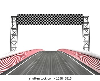 Racing Circuit Finish Line Zone Illustration