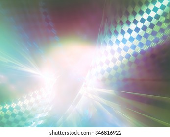 Racing flag. Executed in the abstract and stylized. Texture sometimes blurred, sometimes show some 