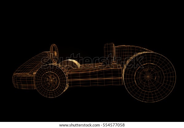 Racing Go\
Kart Hologram Wireframe. Nice 3D\
Rendering\
