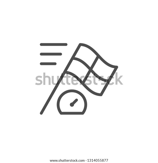 Racing line icon isolated on\
white