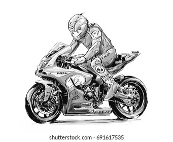 Racing Motorcycle Racing Machine Illustration Stock Illustration ...