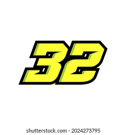 Racing Number 32 Logo White Background Stock Illustration 2024273795 ...