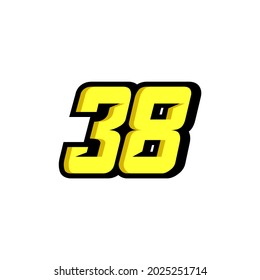 Racing Number 38 Logo White Background Stock Illustration 2025251714 ...