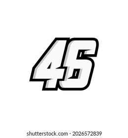Racing Number 46 Logo On White Stock Illustration 2026572839 | Shutterstock